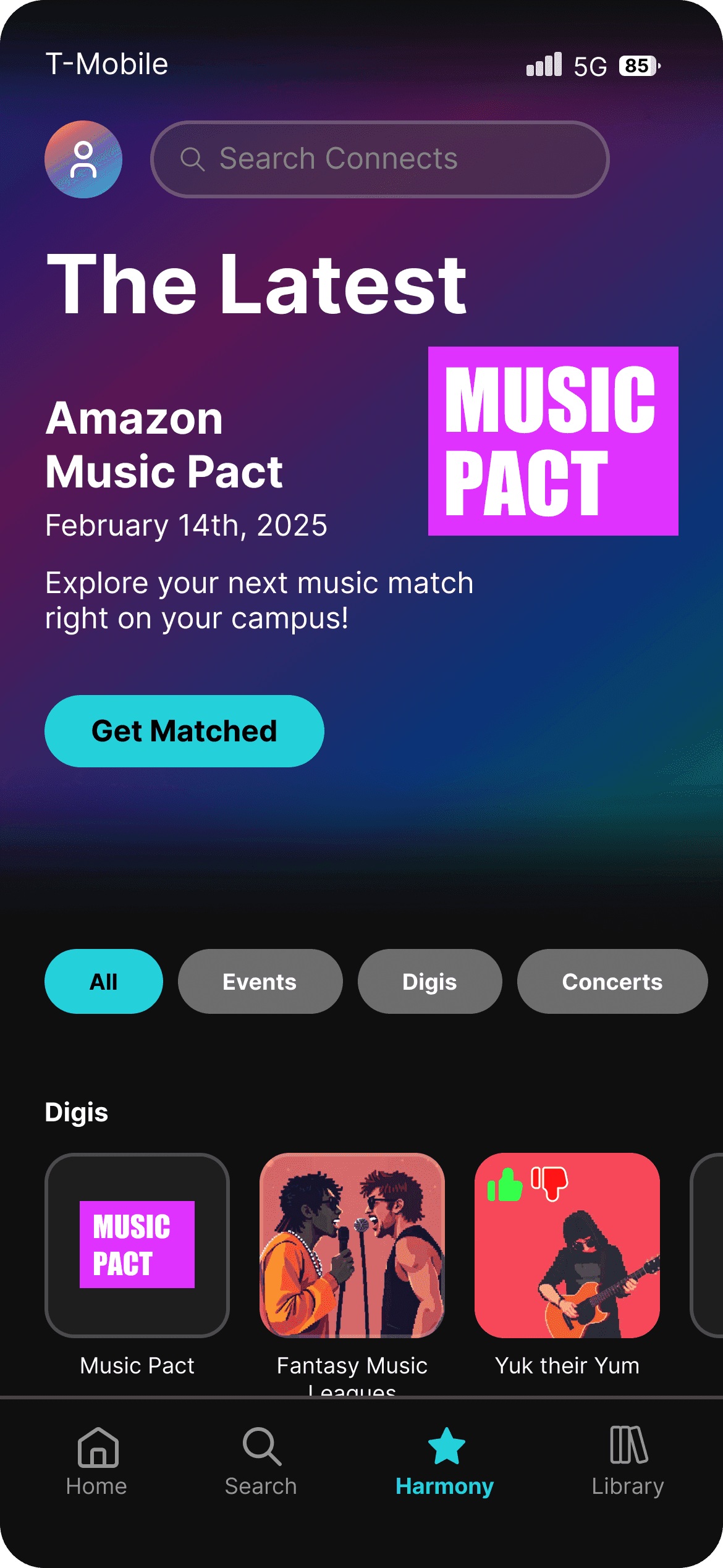 Harmony's The Latest feed featuring the Amazon Music Pact campus match